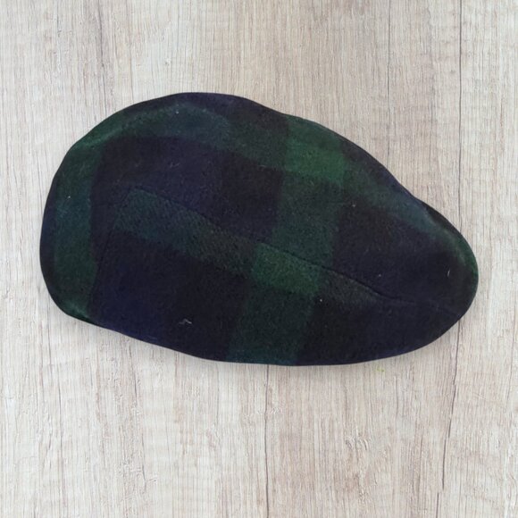 Göttmann Wool Flat Cap XXL Blackwatch Plaid Green Black Check Newsboy Germany - Picture 1 of 6